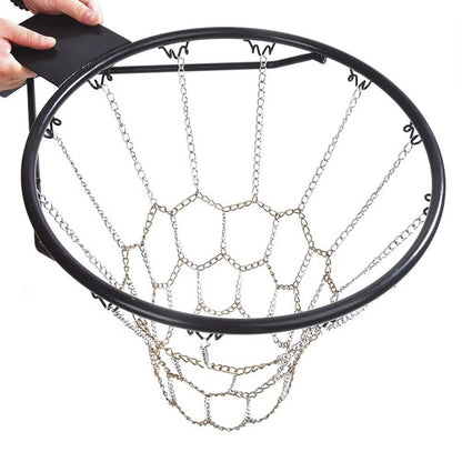 Chain Basket Net Basketball Tennis Bag Sports Heavy Duty Galvanized Steel Chain Basketball Goal Net Durable Standard Hoop