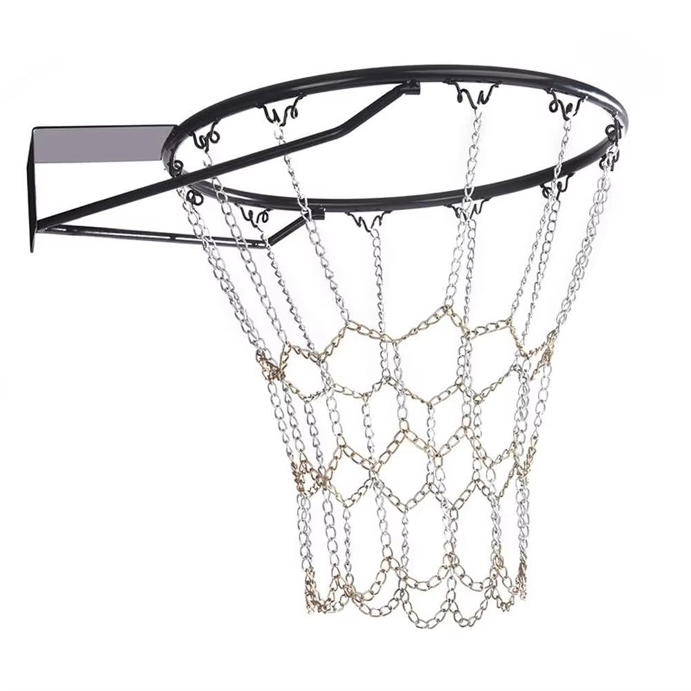 Chain Basket Net Basketball Tennis Bag Sports Heavy Duty Galvanized Steel Chain Basketball Goal Net Durable Standard Hoop